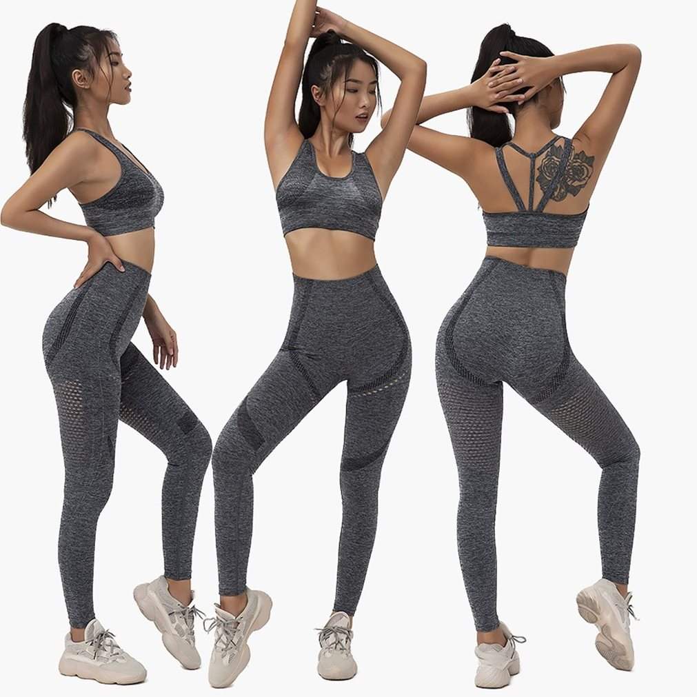 Seamless Yoga Set with Pants and Tank Top for Women