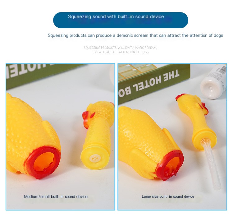 Screaming Chicken Dog Toy - Squeaky Rubber Pet Toy | 3 Sizes