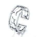 Silver Cat Open Ring