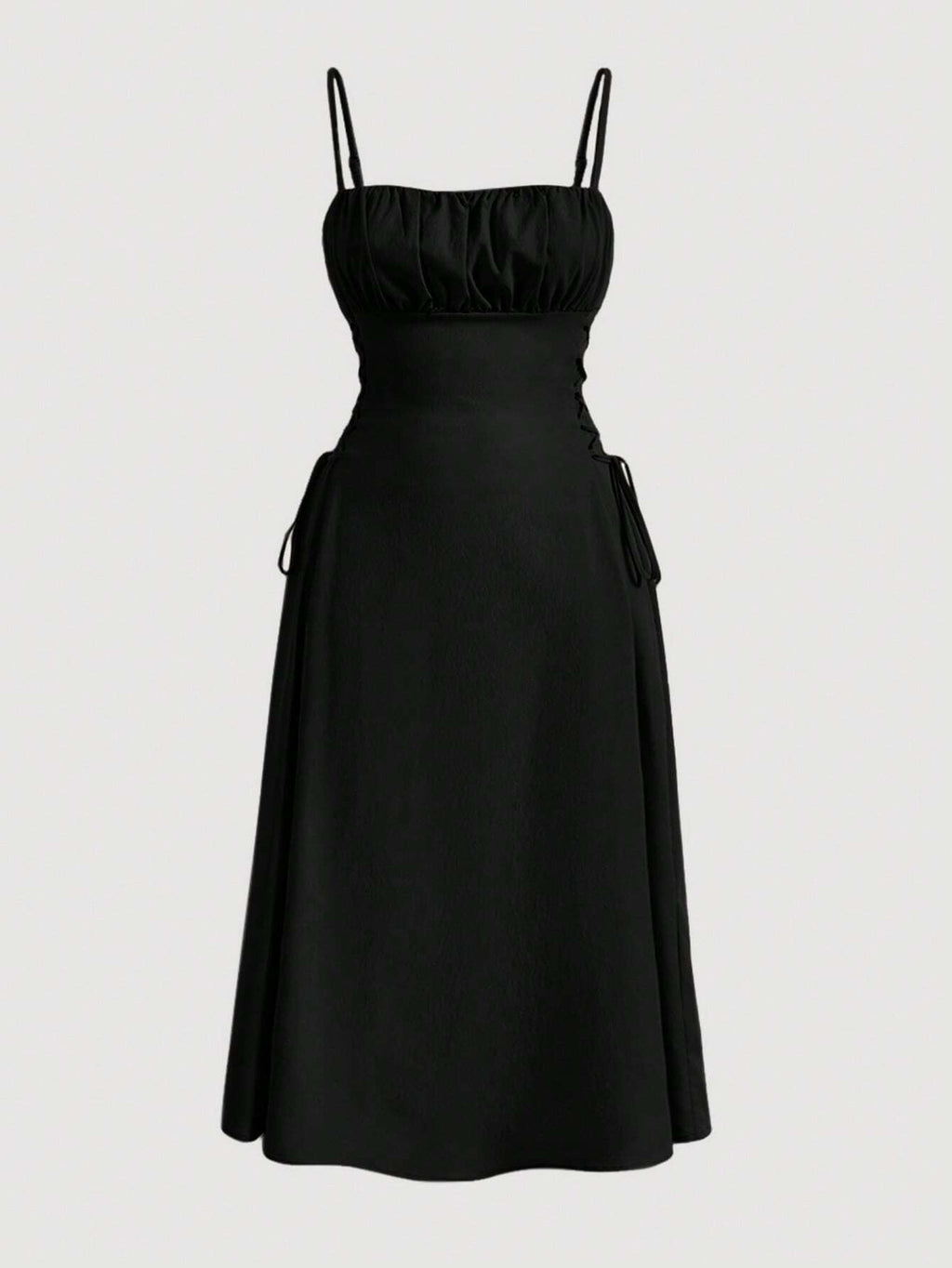 Women's Spaghetti Strap Side-Tie Midi Dress