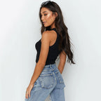 Women's Ribbed Cotton Crop Tank Top