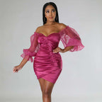 Women's Fashion Tube Top Dress with Shoulder Cutouts