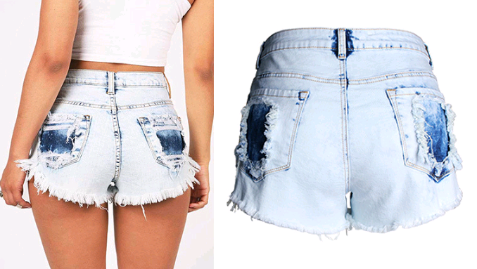 High-Waisted Light Wash Distressed Denim Shorts for Women