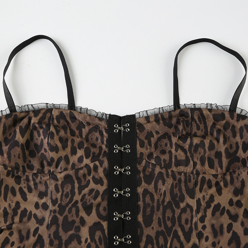 Leopard Print Corset Tank Top