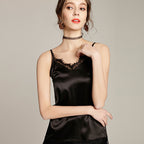 Women's Satin Lace V-neck Backless Camisole Top