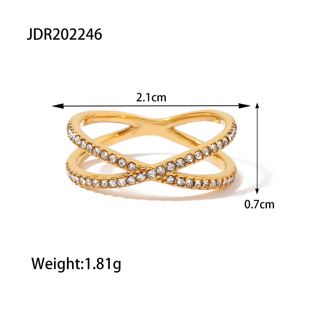 Nia Gold Cross Ring