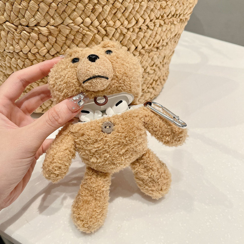 Plush Cartoon Teddy Bear AirPods Case for Apple 1/2