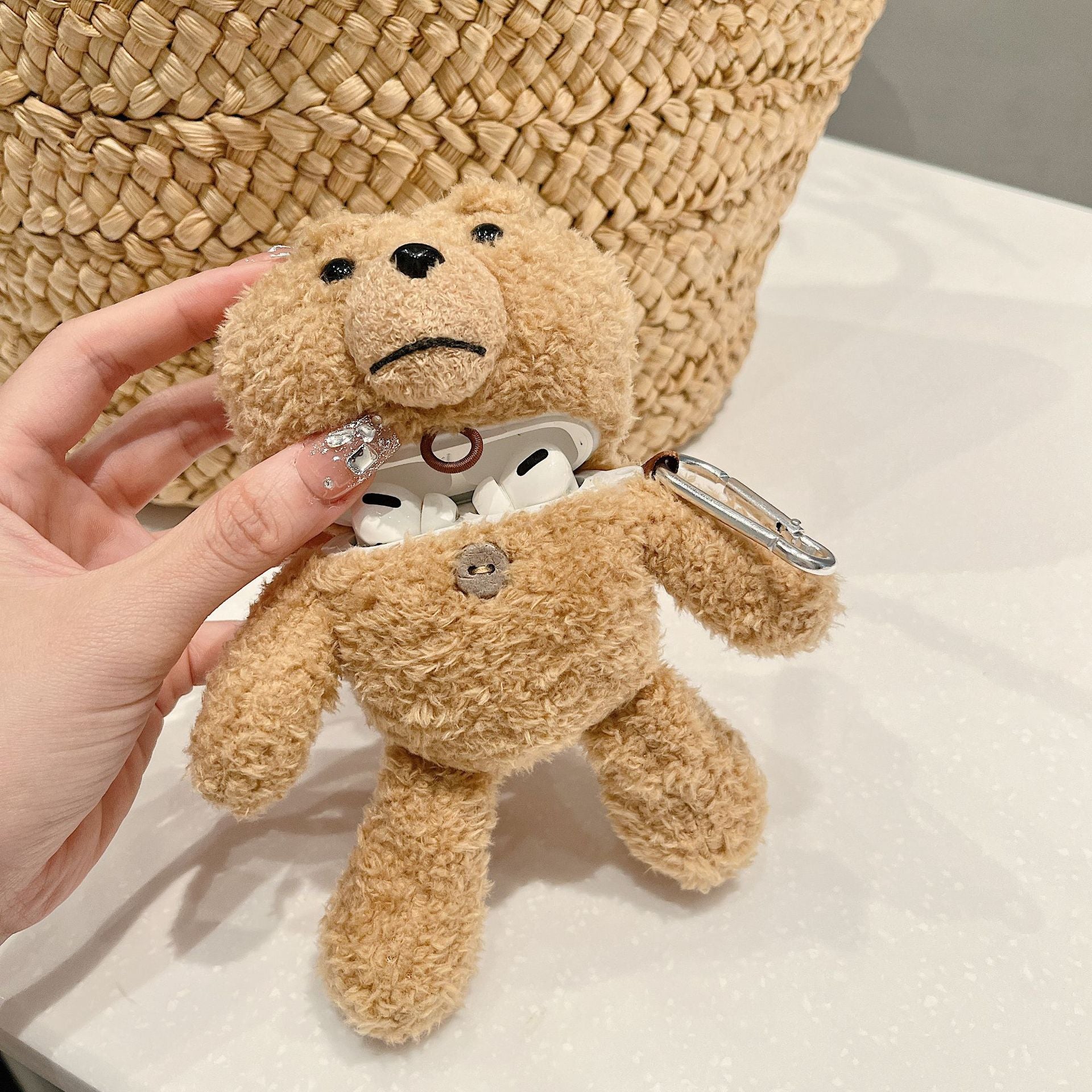 Plush Cartoon Teddy Bear AirPods Case for Apple 1/2