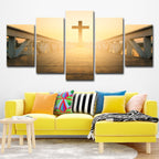 Cross at Sunrise Canvas Wall Art - Christian Home Decor