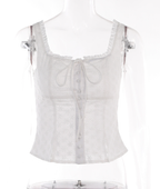 Women's Summer Square Collar Buckle Tank Tops