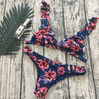 Floral Print Triangle Bikini Set