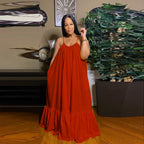 Sleeveless Long Dress with Spaghetti Straps for Women