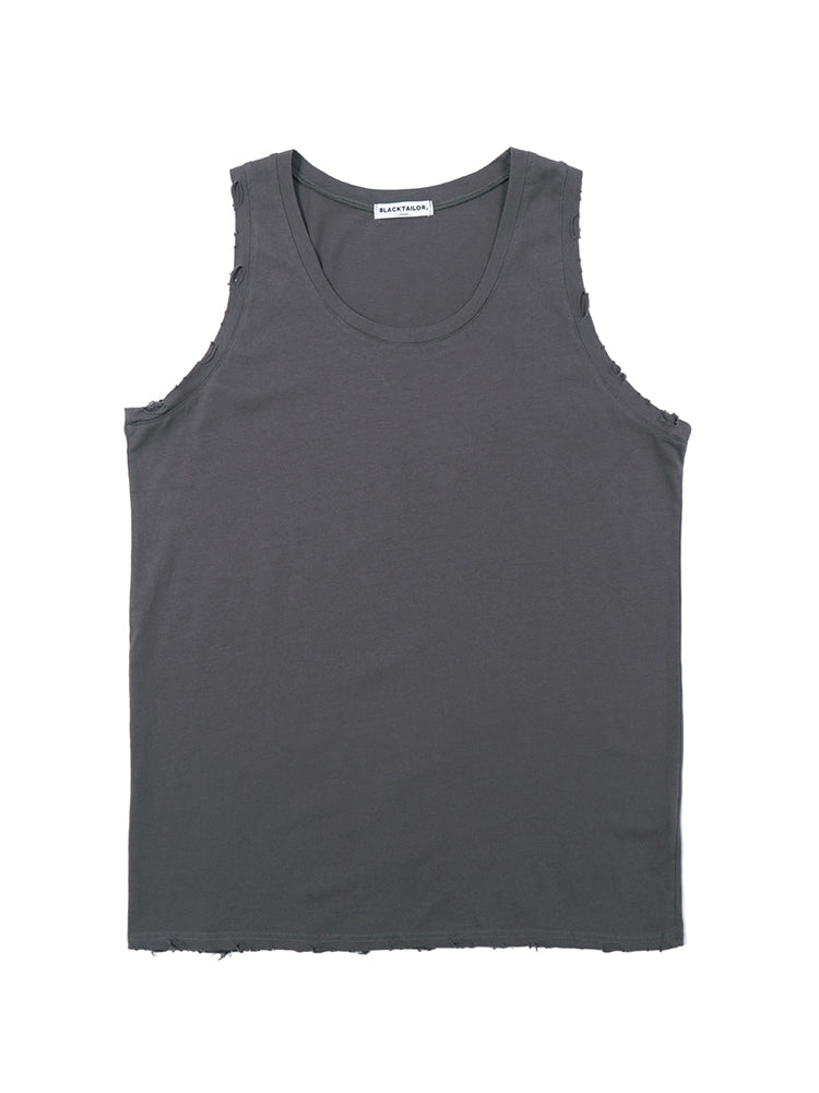 BKTLlife Dark Style Distressed Edge Tank Top