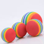 Rainbow Foam Cat Balls, Soft EVA Lightweight Bouncy Play Balls for Cats & Kittens, Colorful Interactive Chase & Pounce Toy, 3.5cm, Multipack