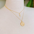 Cross And Coin Layered Necklace | Christian Jewelry