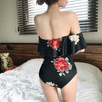 Floral Off-Shoulder One-Piece Swimsuit