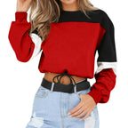 Cut-Out Cropped Hoodie with Tie Detail for Women
