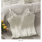 Summer Backless Lace Sling Pleated Tank Top for Women