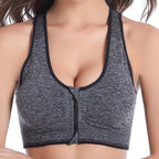 Sports Bra and Fitness Tank Top with Front Zipper