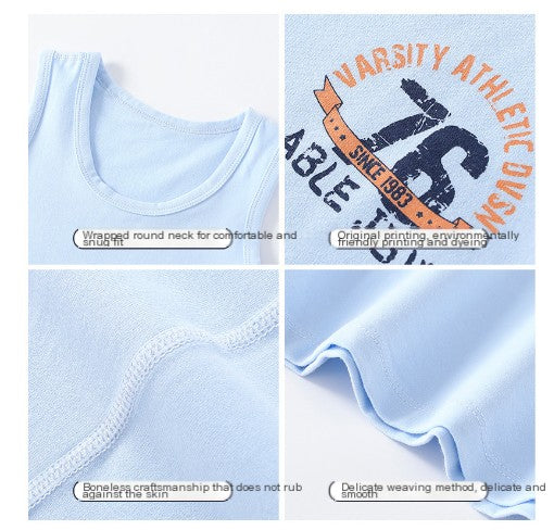 Boys' Cotton Tank Top for Spring and Autumn