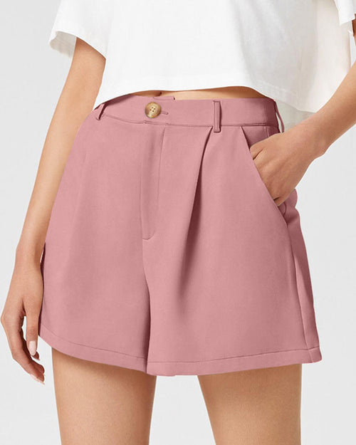2024 Women's High-Waist Casual Shorts with Pockets