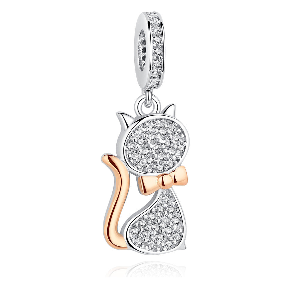 Silver Cat Charm Pendant