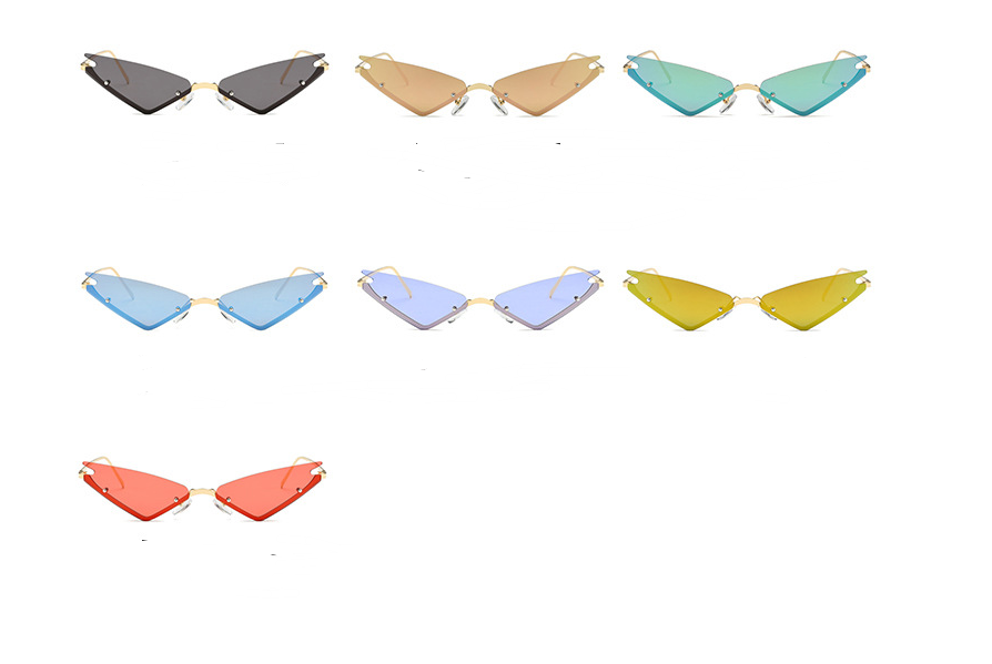 Rimless Triangle Cat-Eye Sunglasses