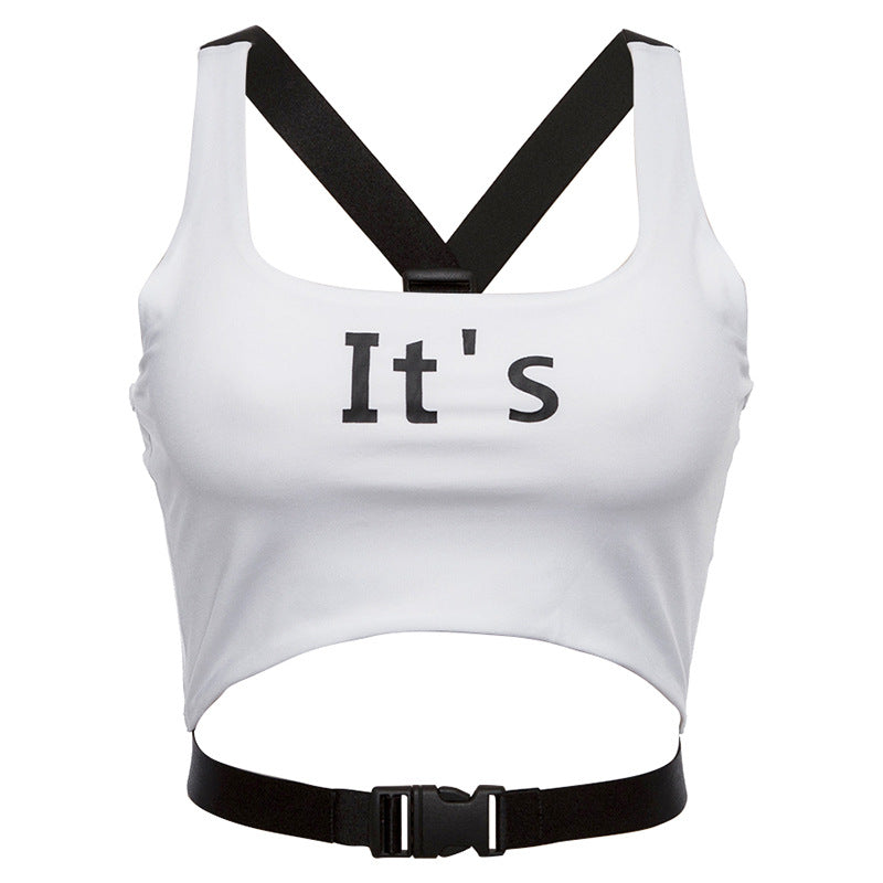 Letter Print Crop Top Tank for Women
