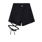 High Waist Slim Fit Black Denim Shorts for Women