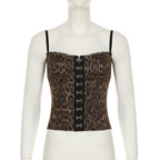 Leopard Print Corset Tank Top