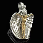 Angel and Christ Pendant Necklace