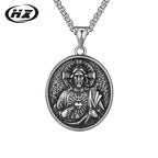 Titanium Steel Sacred Heart Jesus Pendant Necklace