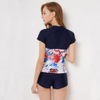 Floral Tankini with Boyshorts Swimsuit Set