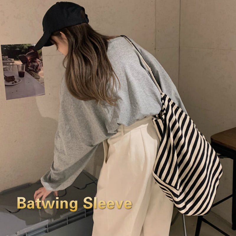 Women’s Long Sleeve Crop Top with Drawstring Hem