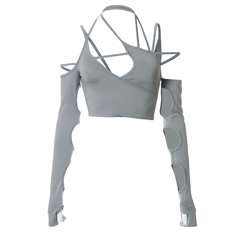 Q21TP294 Women's Summer Solid Color Crop Top Top