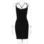 Backless Spaghetti Strap Split Dress for Women