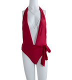 Deep Plunge Halter One-Piece Swimsuit