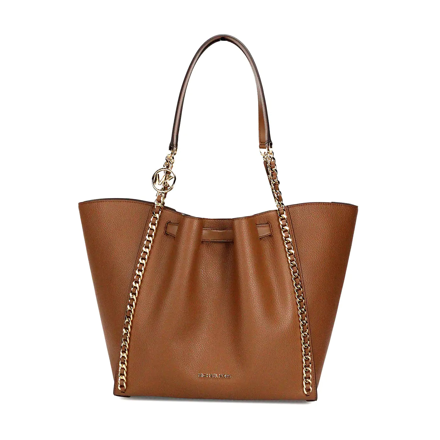 Michael Kors Mina Large Luggage Leather Belted Chain Tote | Organic Cotton