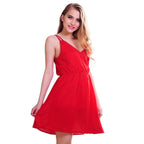 Sleeveless Chiffon Dress with Spaghetti Straps