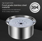 Stainless Steel Floating Pet Water Bowl, Anti-Spill Slow Drinking Dish for Cats and Dogs, Food-Grade 304 Steel, 2L / 3L