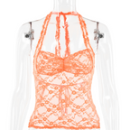 Lace Splice Halter Top