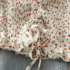 Floral Ruffled Tops for Women - Elegant Chic Crop Top