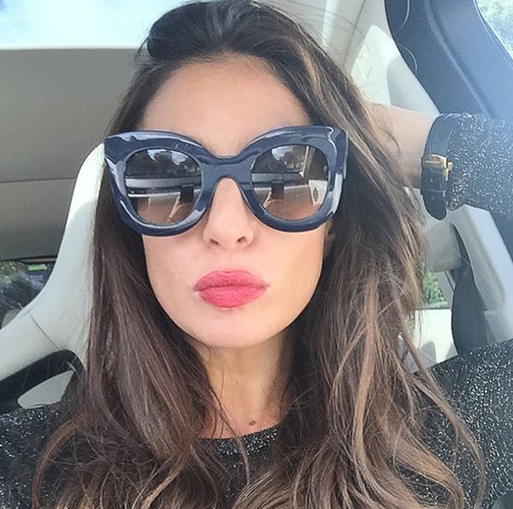 White Cat-Eye Sunglasses