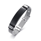 Black Titanium Steel Bracelet with Christian Bible Verse