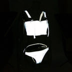 Reflective Buckle Strap Bikini Set