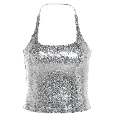 Sequin Patchwork Sexy Bra Crop Top for Layering