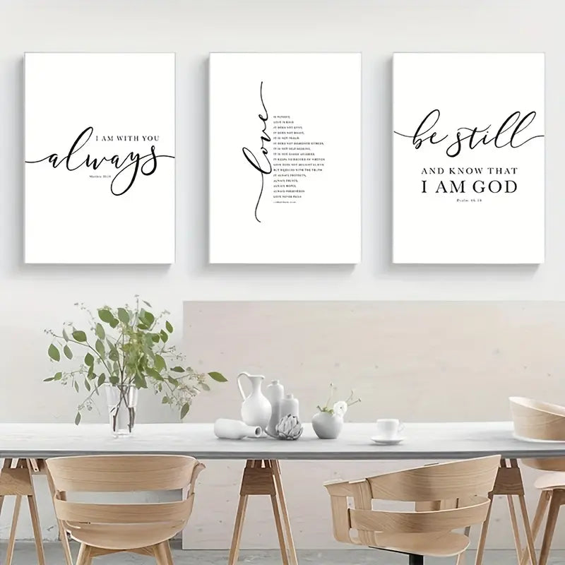 3pc Frameless Christian Bible Verse Prints | Christian Home Decor