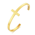 Stainless Steel Cross Bracelet with Bare Body Design