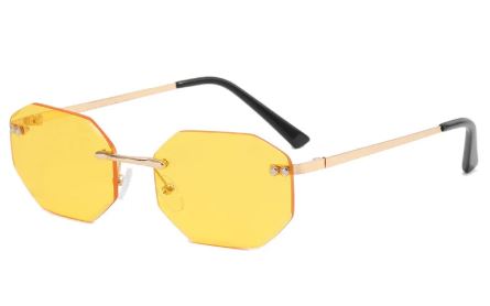 Frameless Polygon Sunglasses – Trendy Geometric Unisex Shades
