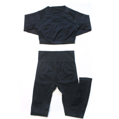Seamless Yoga Pants and Crop Top Fitness Set for Women